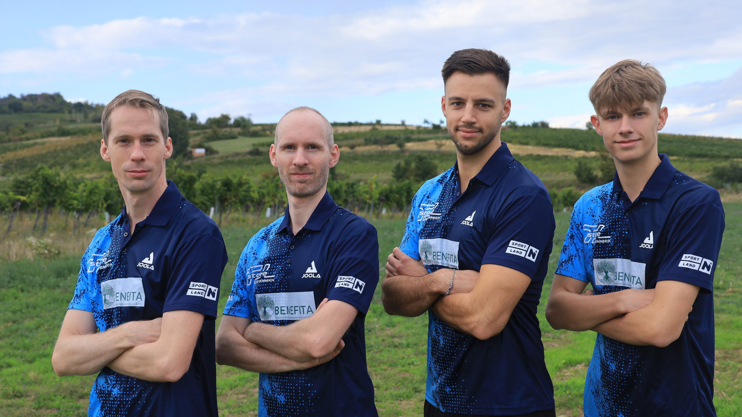 Foto: Guntramsdorfs Bundesliga-Truppe: Dominik und Mathias Habesohn, Marius Mandl sowie Julian Fellinger (von links).